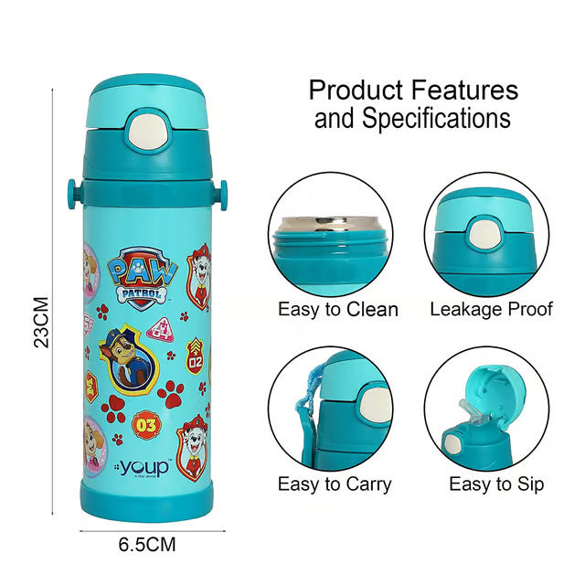 Youp Paw Patrol Insulated Double Wall Sipper Bottle Scooby 500 ml - Assorted Color