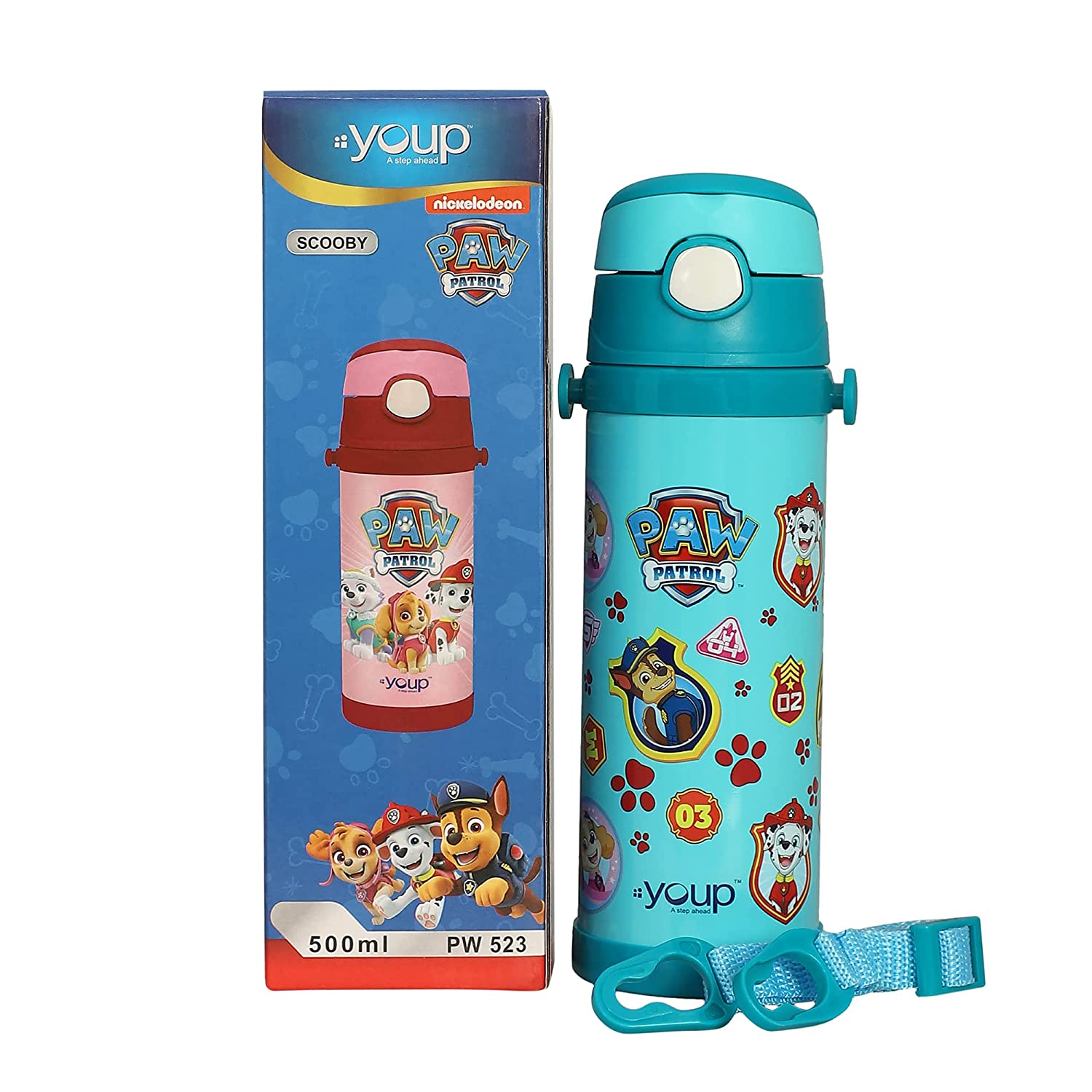 Youp Paw Patrol Insulated Double Wall Sipper Bottle Scooby 500 ml - Assorted Color