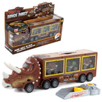 Dinosaur Transport Truck Toy with 3 Cars Dino’s Party Storage & Playset