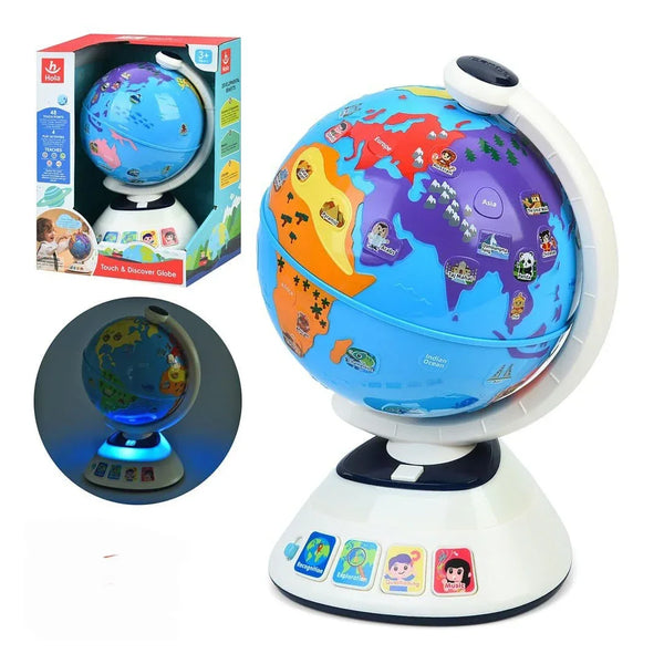 Hola Touch & Discover Globe Interactive Educational Talking Globe for Kids 48 Touch Points 4 Learning Modes Geography Learning Toy