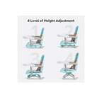 R for Rabbit Candy Pop Booster Chair - 4 Level Height Adjustment, Travel Friendly Aqua Blue - Baby Safety & Feeding View 3