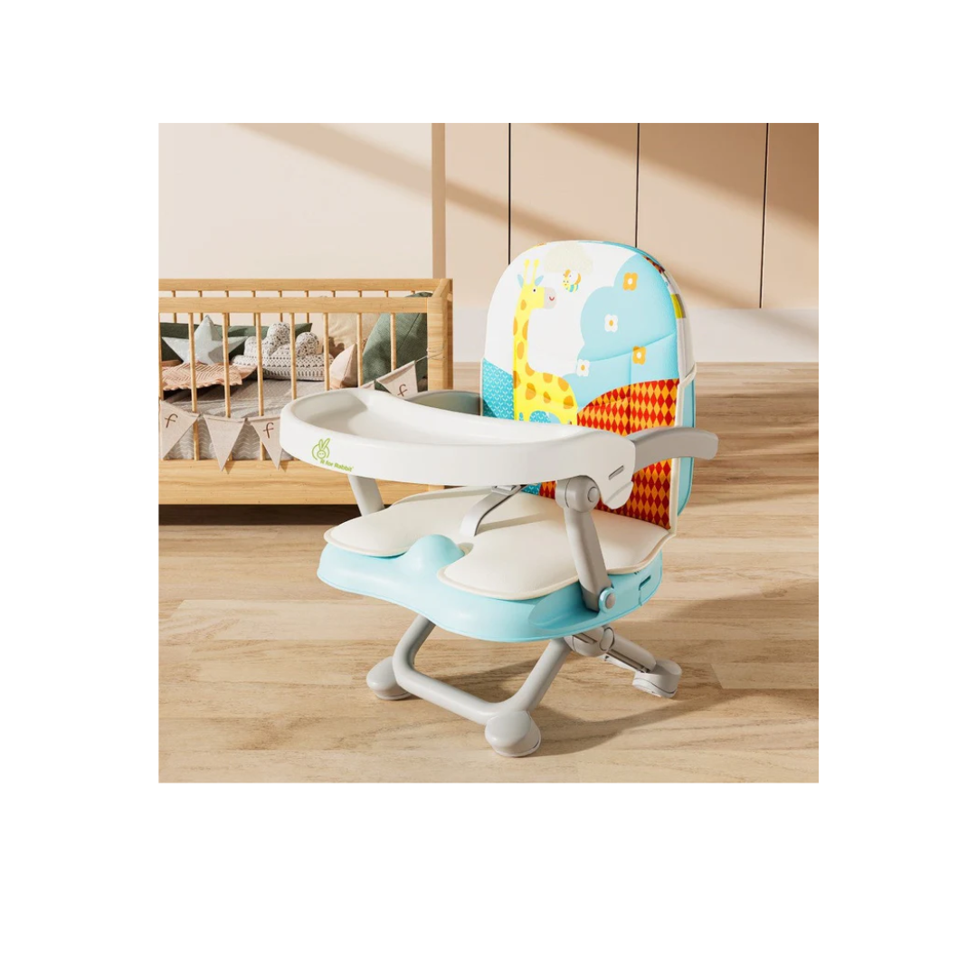 R for Rabbit Candy Pop Booster Chair - 4 Level Height Adjustment, Travel Friendly Aqua Blue - Baby Safety & Feeding