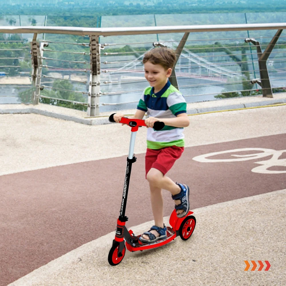 R for Rabbit Road Runner Drift Foldable Kick Scooter for Kids PVC Wheels & Rear Brake – Pure Black