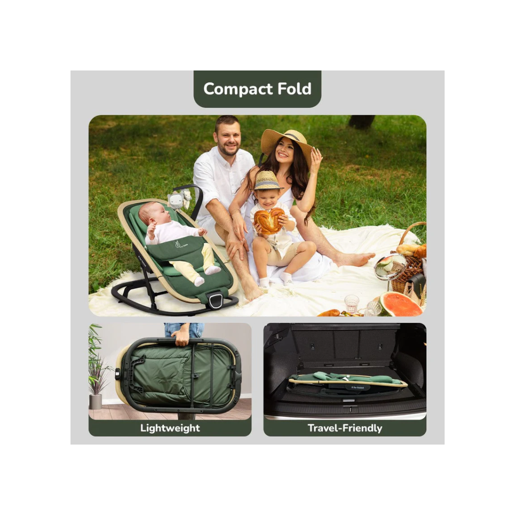 R For Rabbit Rock N Nap Bliss Olive Green - Baby Rocker & Swing for 0-12 Months View 6