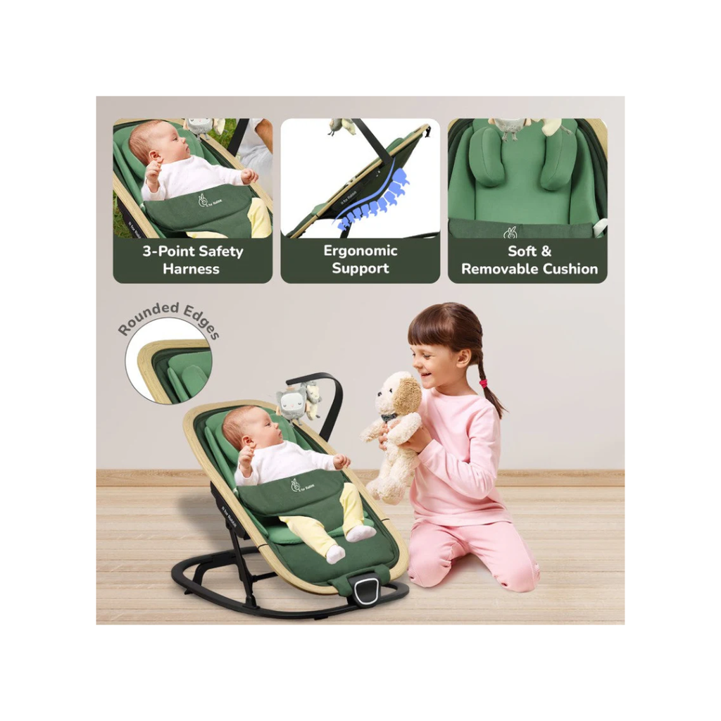 R For Rabbit Rock N Nap Bliss Olive Green - Baby Rocker & Swing for 0-12 Months View 7