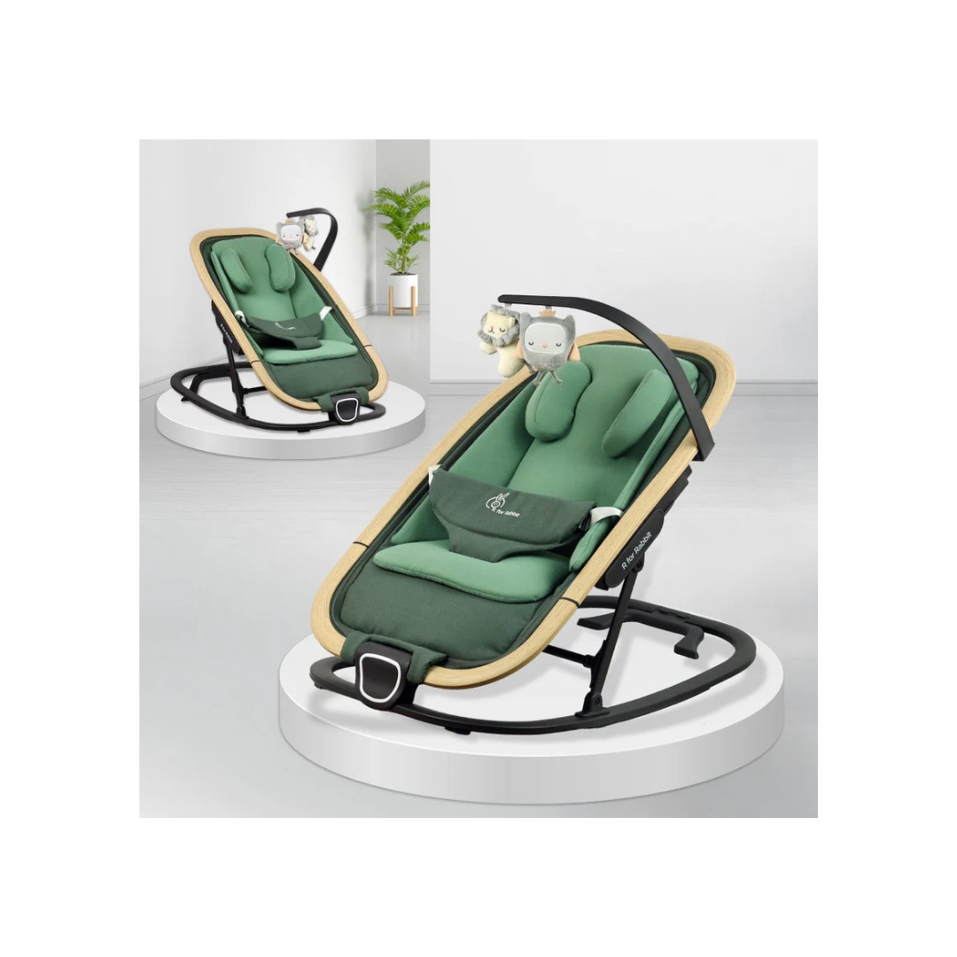 R For Rabbit Rock N Nap Bliss Olive Green - Baby Rocker & Swing for 0-12 Months