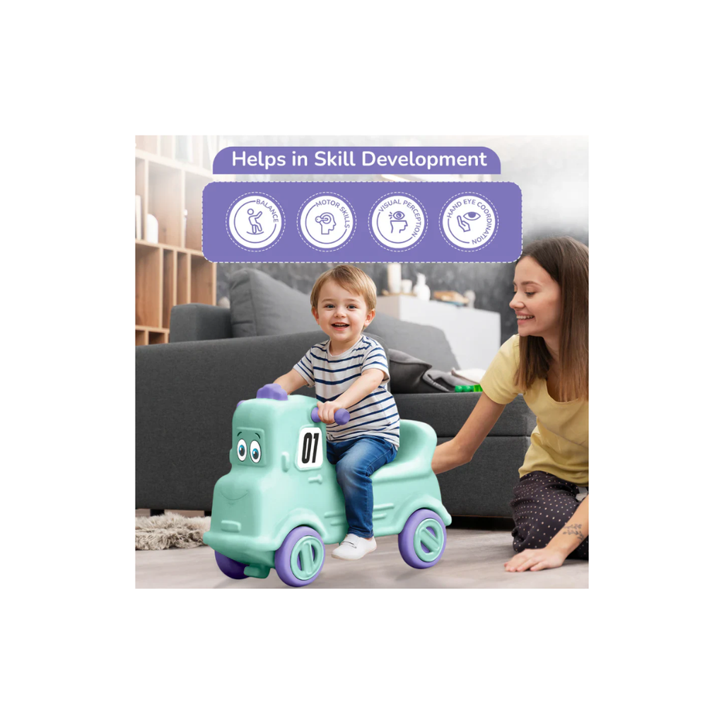 R For Rabbit Rock N Ride 3-in-1 Playtime Buddy Green Purple - Ride-On Toy for 0-12 Months View 7