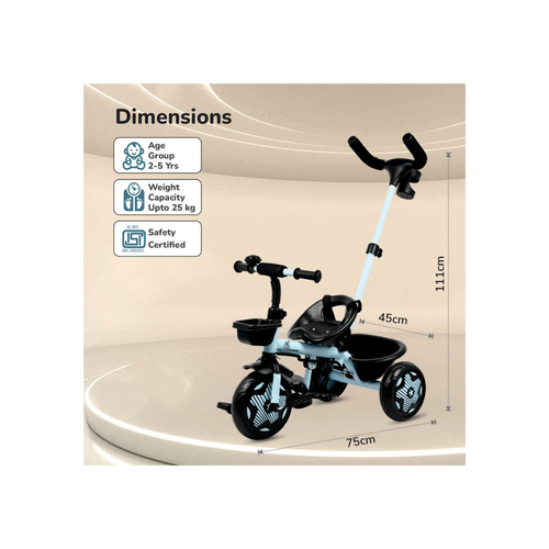 R For Rabbit Tiny Toes R20 Ace Baby Tricycle Aqua Blue - Ride-On Toy for 0-12 Months View 2