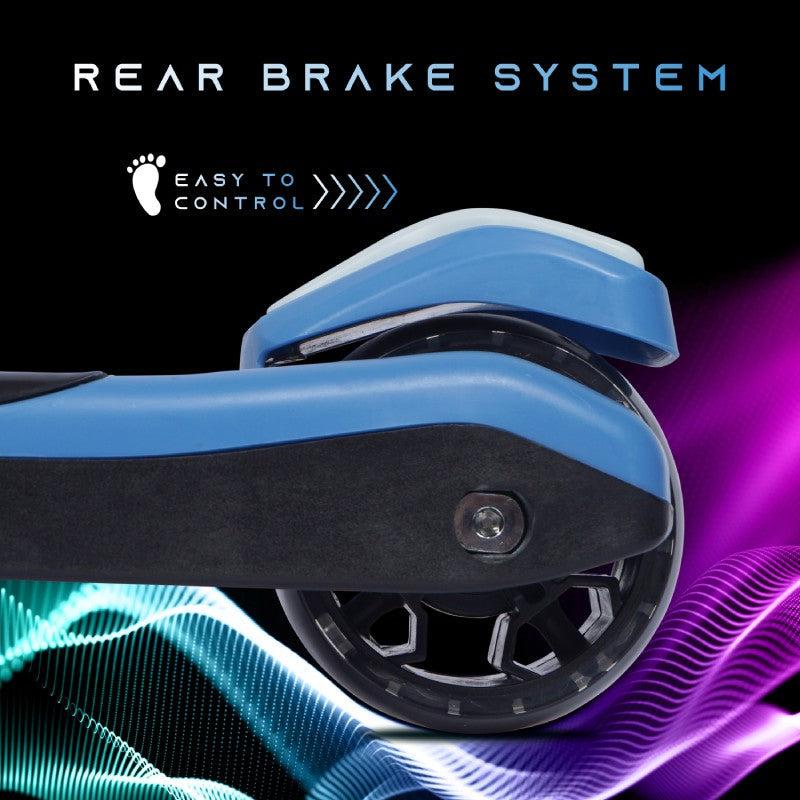 R For Rabbit Road Runner Racer Scooter - PU LED Wheels, 4 Level Height Adjustment, Anti Slip Deck  Blue Black