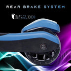 R For Rabbit Road Runner Racer Scooter - PU LED Wheels, 4 Level Height Adjustment, Anti Slip Deck  Blue Black