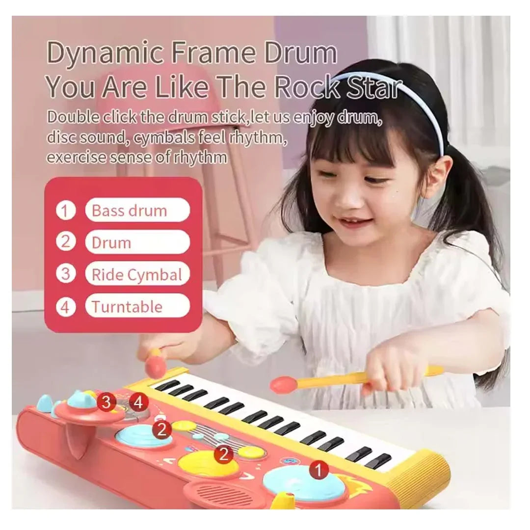 Early Learning Piano Keyboard Toy Infant Toys – Electronic Music Set with Microphone, Lights & Educational Modes