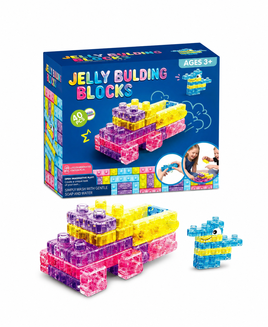 Magic Gummy 40 PCS Sensory Soft Gummy Blocks