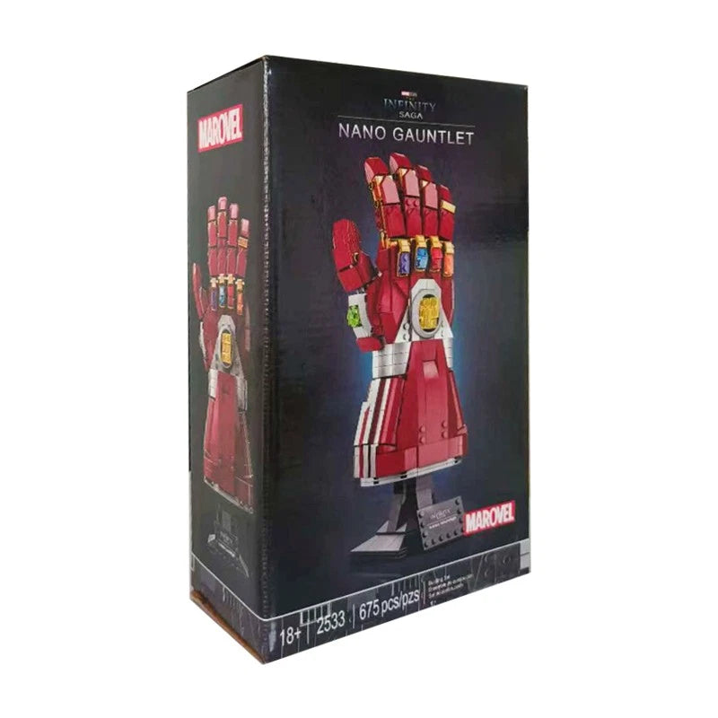 Marvel Infinity Saga Nano Gauntlet Building Blocks Set 675 Pieces Iron Man Gauntlet Display Model