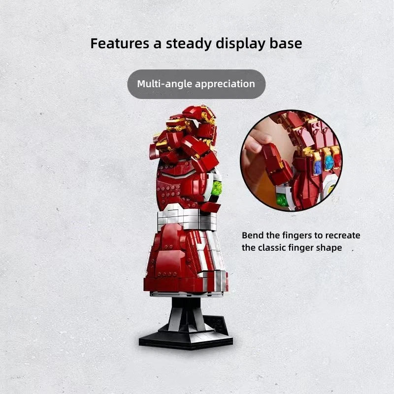 Marvel Infinity Saga Nano Gauntlet Building Blocks Set 675 Pieces Iron Man Gauntlet Display Model