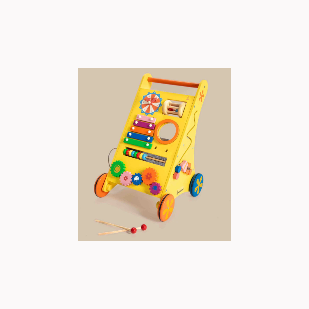 Shumee Stimulating Musical Activity Push Walker Wooden - Baby Walker for 0-12 Months View 4