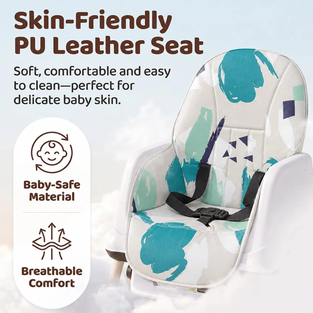 StarAndDaisy 3-in-1 Baby High Chair with Adjustable Double Tray & 3-Point Safety Belt – Blue & White