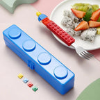Rainbow Toys Building Blocks Design Stainless Steel Spoon and Fork Set