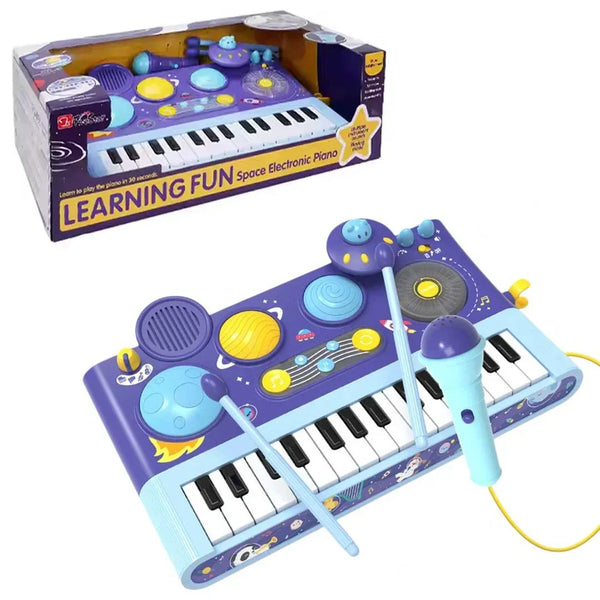 Early Learning Piano Keyboard Toy Infant Toys – Electronic Music Set with Microphone, Lights & Educational Modes