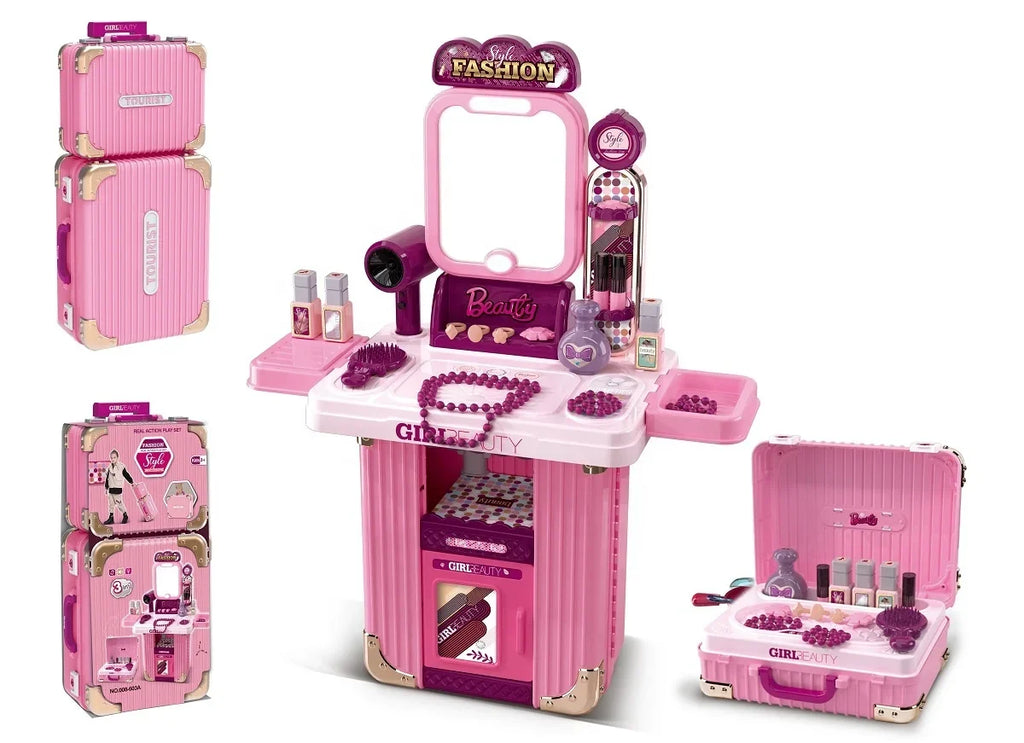 Makeup Real Action Play Set 3in1 Trolley Set