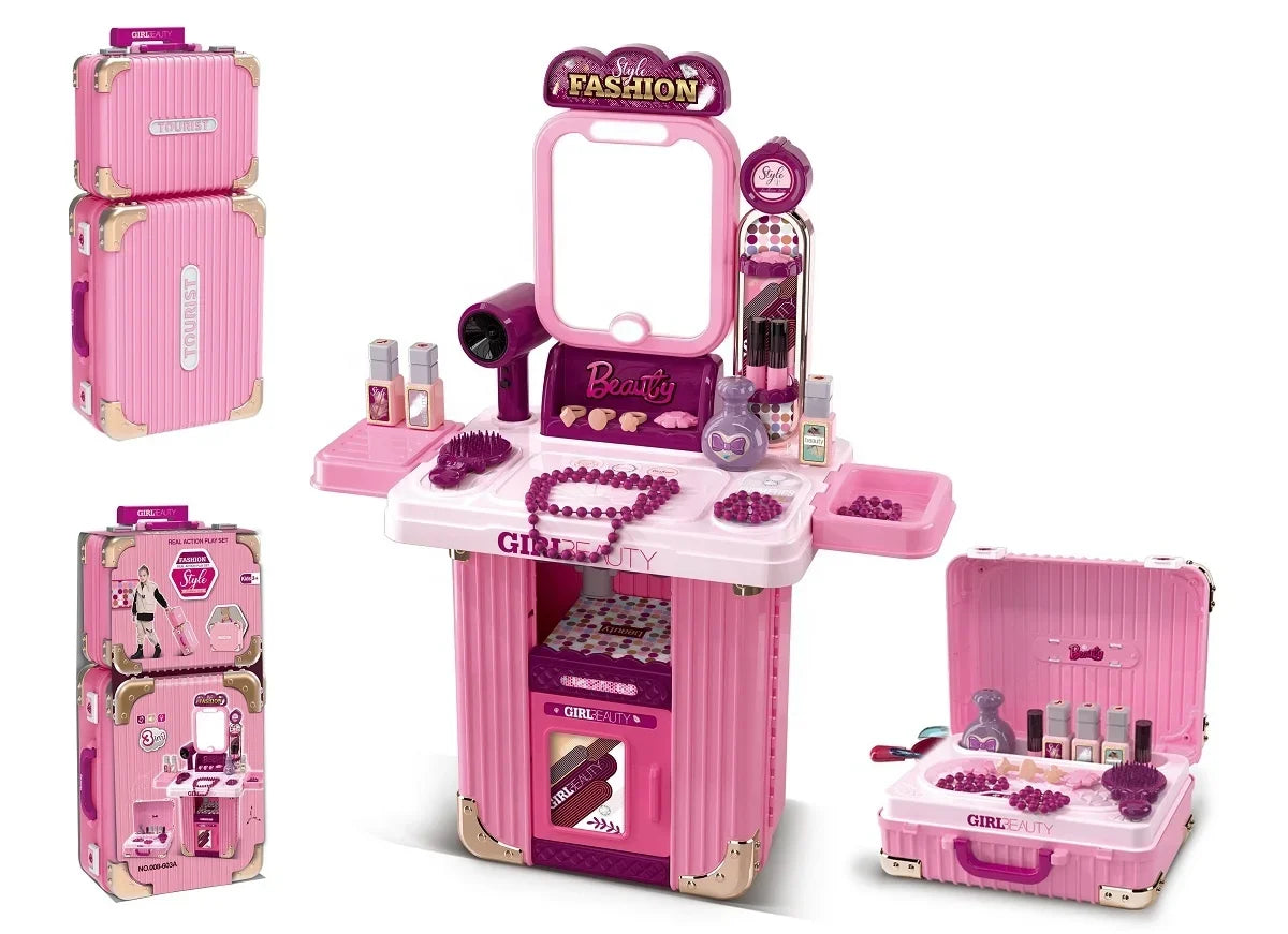 Makeup Real Action Play Set 3in1 Trolley Set