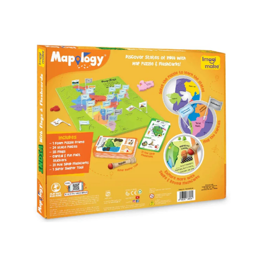 ImagiMake Mapology India Map with Flash Card