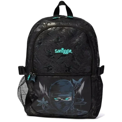 Smiggle Classic Attach Backpack – 16 Inch Ninja-Themed School Bag with Multiple Compartments