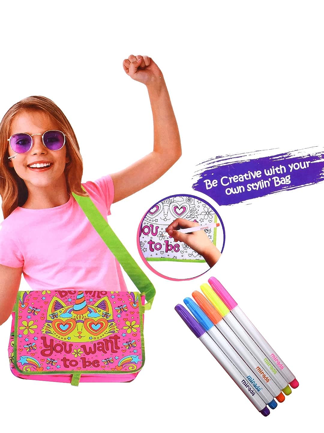 Mirada Color Your Own Caticorn Shoulder Bag