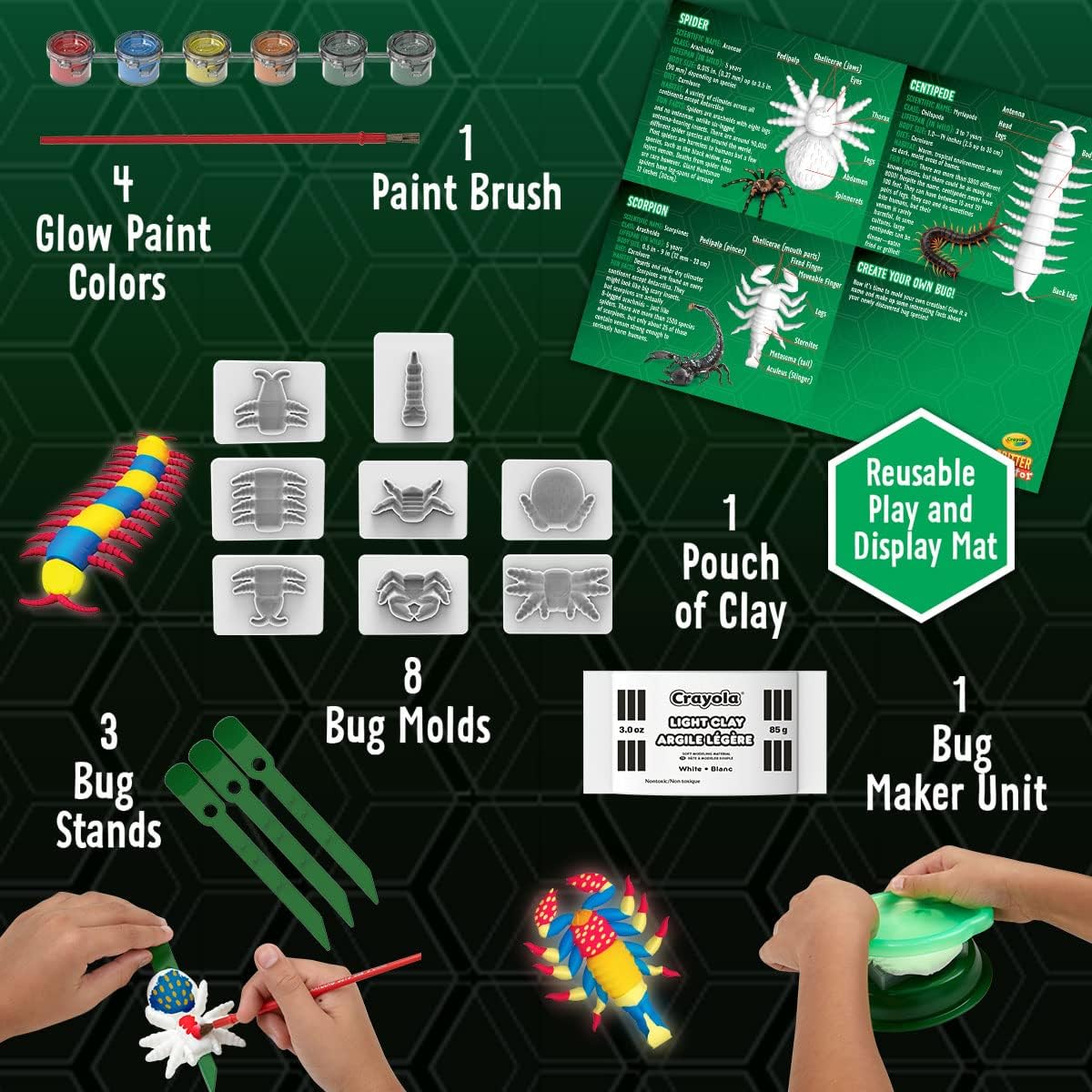 Crayola Critter Creator Glow Bugs Kit, Arts & Crafts