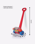 Shooting Star Push Wheel For Kids Push Pull Stick Red 0M+