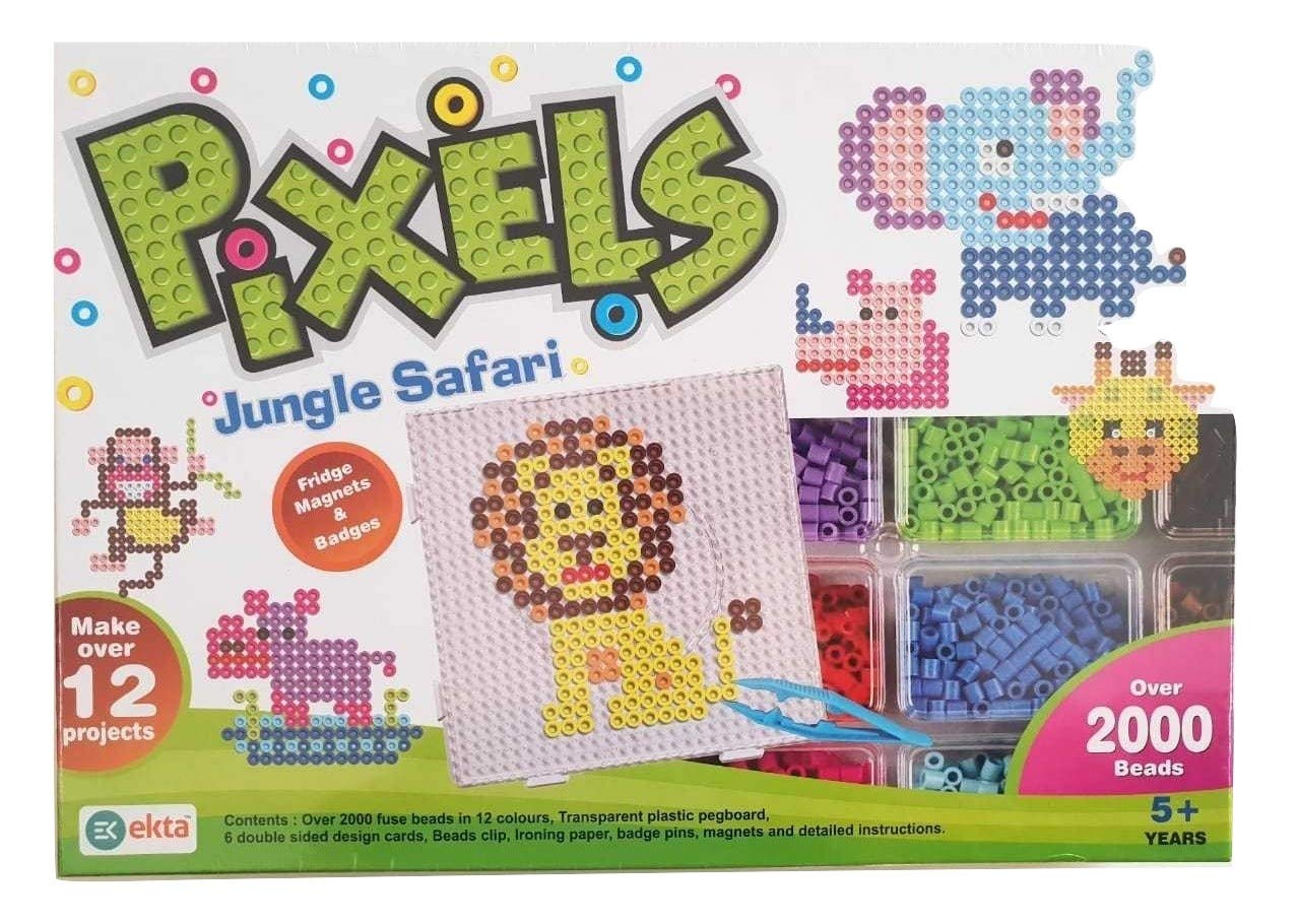 Ekta Pixels Jungle Safari Fridge Magnets Badges Making Kit For Children Crea