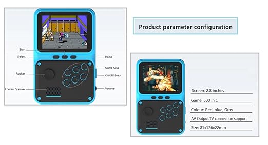 Rainbow Toys Handheld Game 500 Built in Portable Retro Game