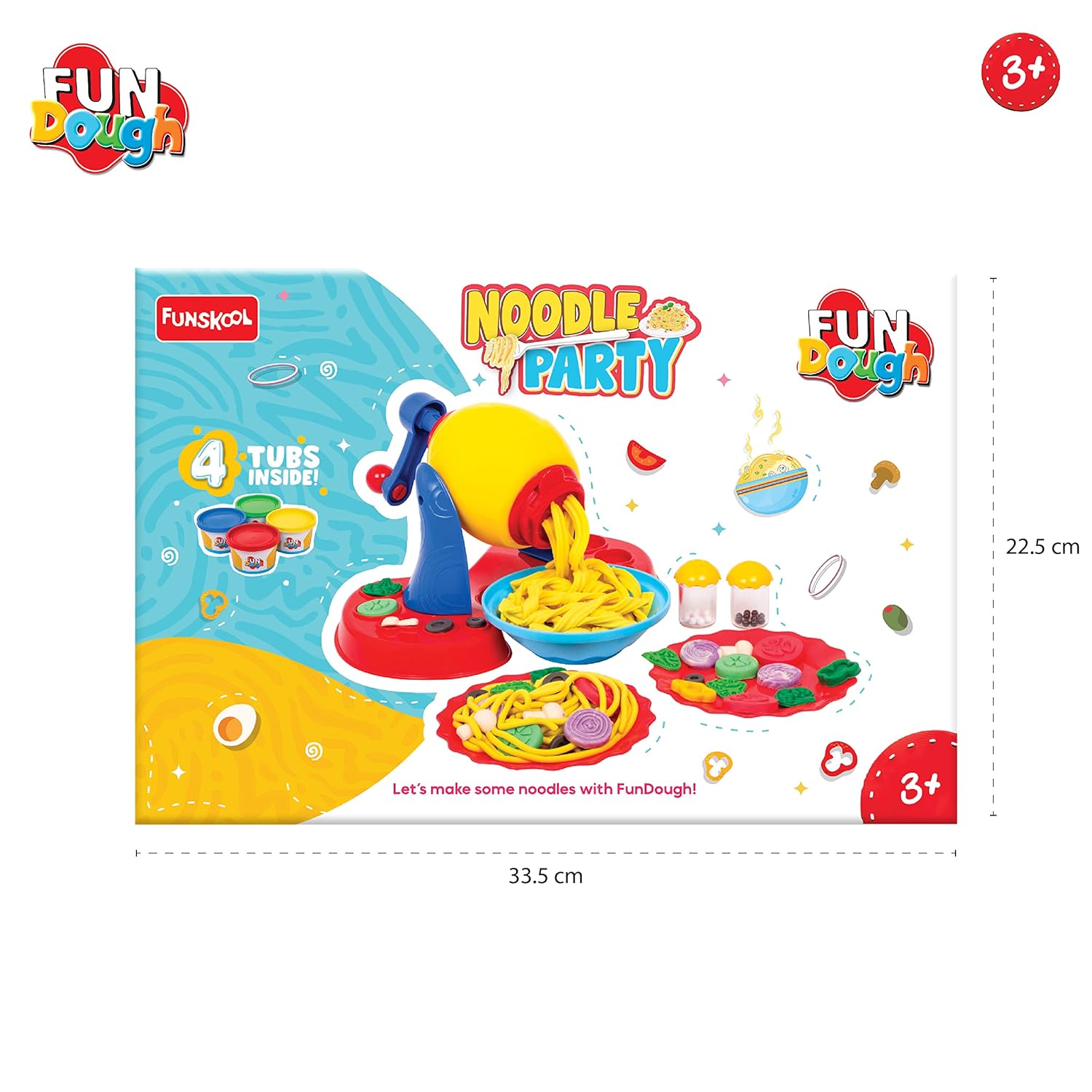 Funskool Fundough Playset Noodle Party, extrude to Make Noodles from Fundough,