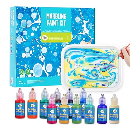 Toycra Jar Melo Marbling Painting Kit DIY Painting on Water Creative Art Set of 12 Colors