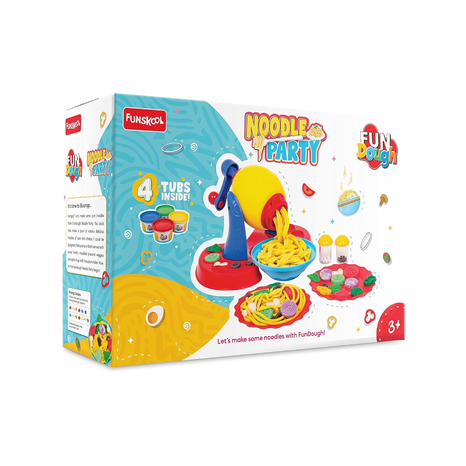 Funskool Fundough Playset Noodle Party, extrude to Make Noodles from Fundough,