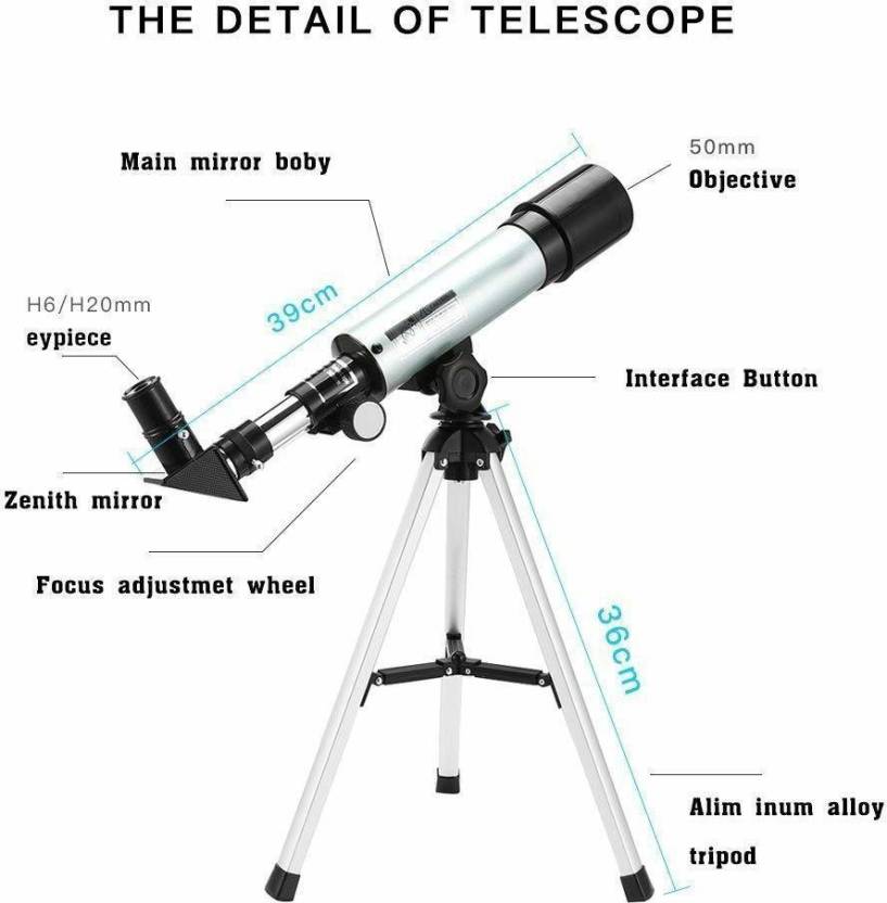 Rainbow Toys  Land & Sky 90X Zoom Astronomical  Refractor Telescope Optical Glass Metal Tube with Tripod Refracting TelescopeÂ 