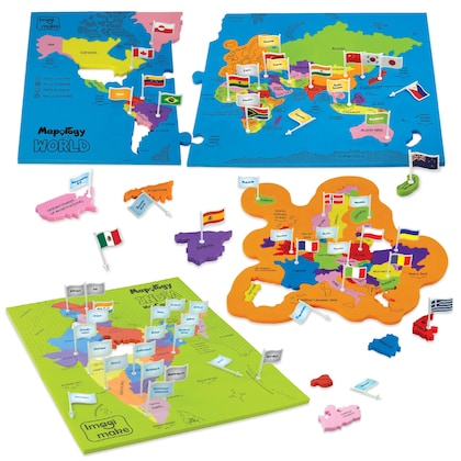 Imagimake Mapology India and World with Capitals and Flags of Country