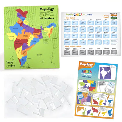 Imagimake Mapology India and World with Capitals and Flags of Country