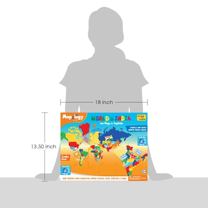 Imagimake Mapology India and World with Capitals and Flags of Country